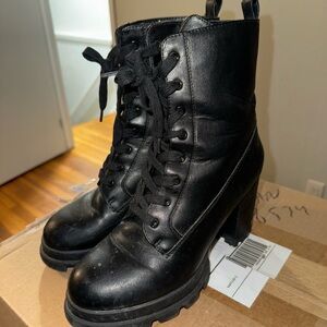 Heeled combat boots